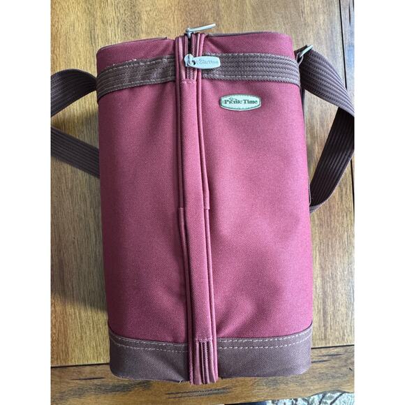 Picnic Time Handbags - Picnic Time Wine Tote Insulated Bottle Carrier Burgundy Travel Case